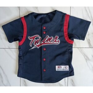 MINNESOTA TWINS FULLY STITCHED VINTAGE TRUE FAN BASEBALL JERSEY YOUTH 4-5‎ EUC